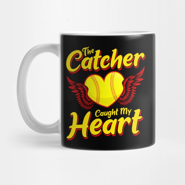 Cute The Catcher Caught My Heart Baseball Softball by theperfectpresents